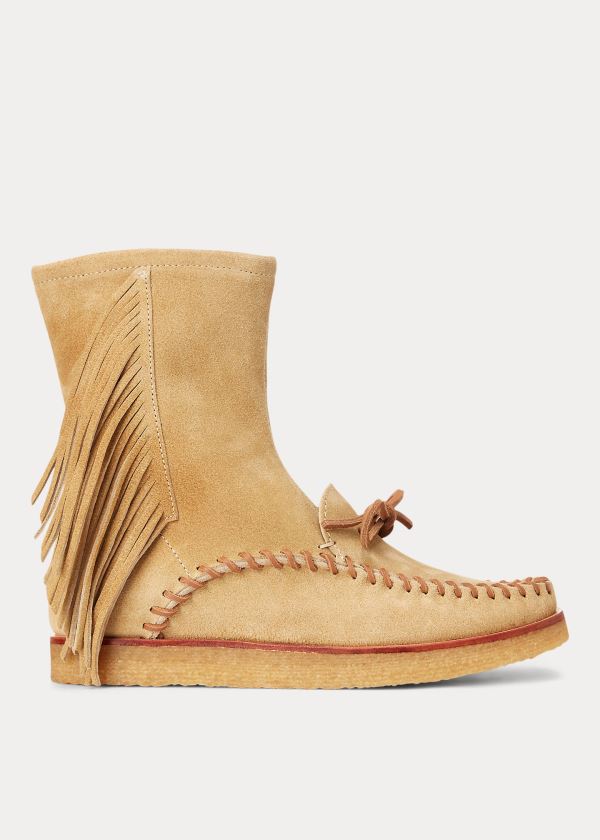 Ralph Lauren Channing Fringe Mid-Rise Boot Hnědé | xIucickt