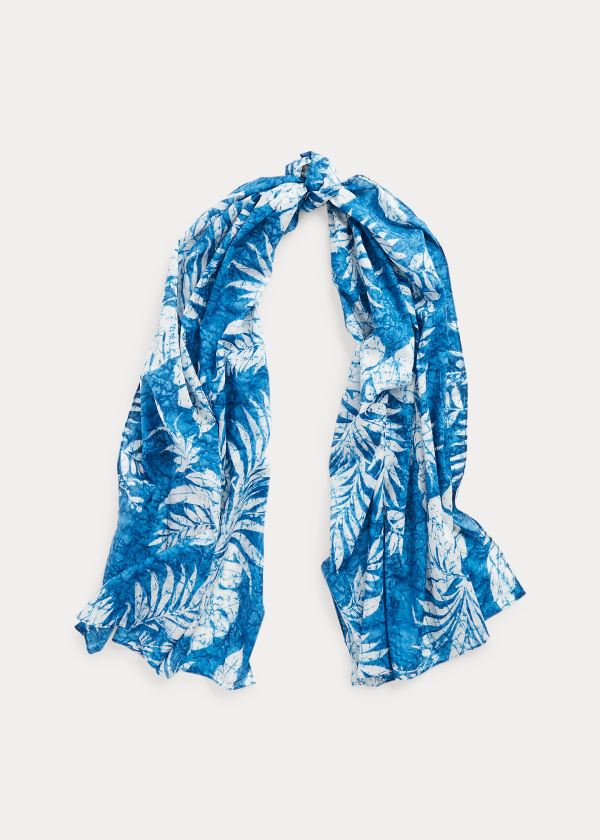 Ralph Lauren Charlize Bavlněné Scarf Blankyt | 8ZAeJmzc