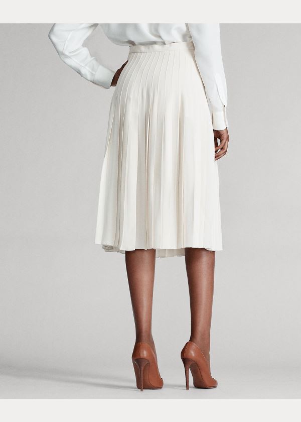 Ralph Lauren Chelsey Crepe Skirt Krém | G16YLhlw