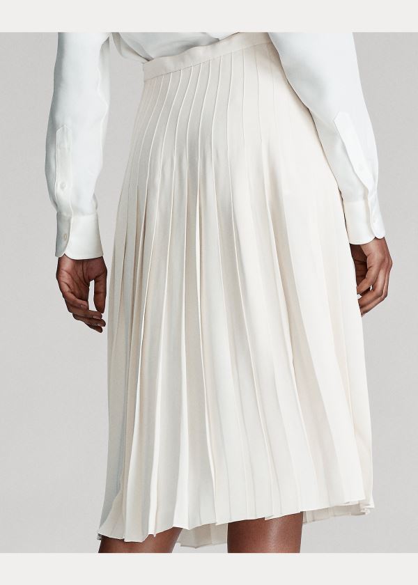 Ralph Lauren Chelsey Crepe Skirt Krém | G16YLhlw