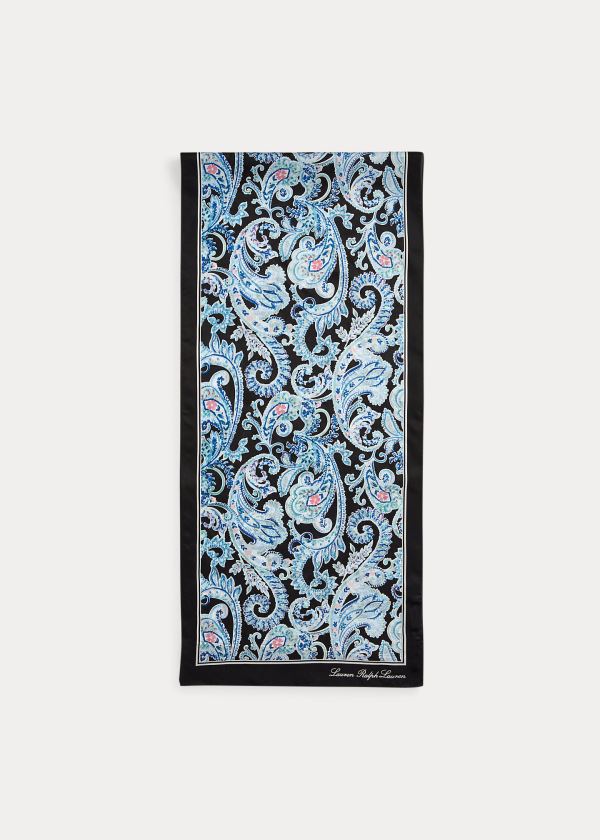 Ralph Lauren Christina Silk Scarf Černé | mdmeJSqM