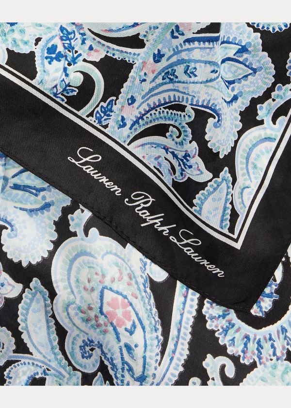 Ralph Lauren Christina Silk Scarf Černé | mdmeJSqM