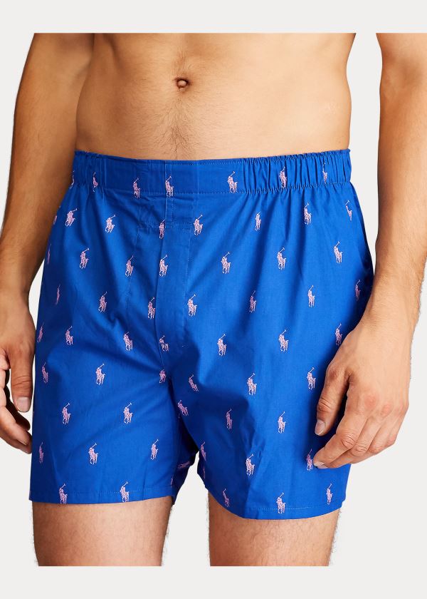 Ralph Lauren Classic Boxerské 3-Pack Blankyt Růžové Proužek | DjNm3jLD