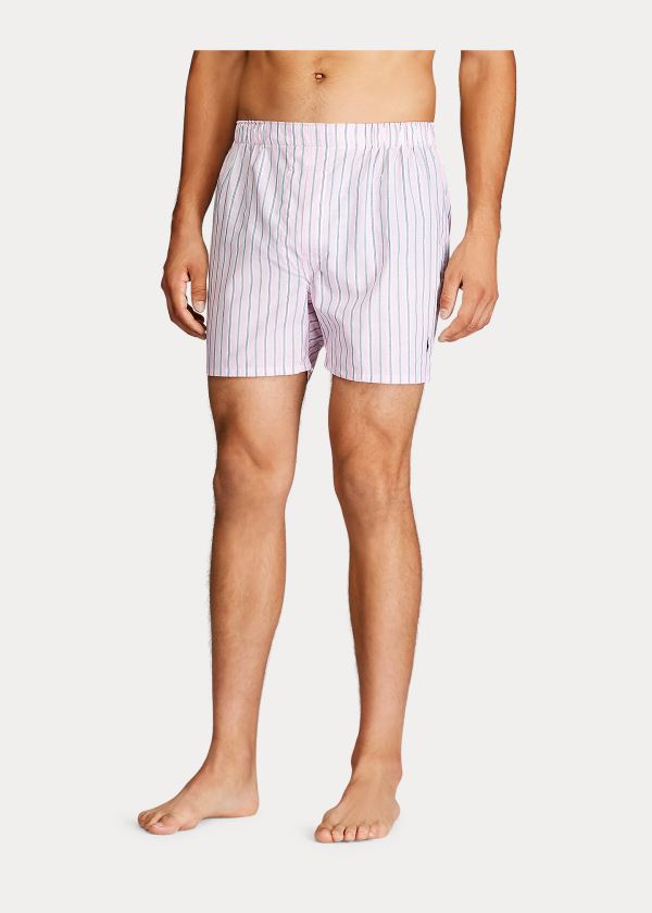 Ralph Lauren Classic Boxerské 3-Pack Blankyt Růžové Proužek | DjNm3jLD