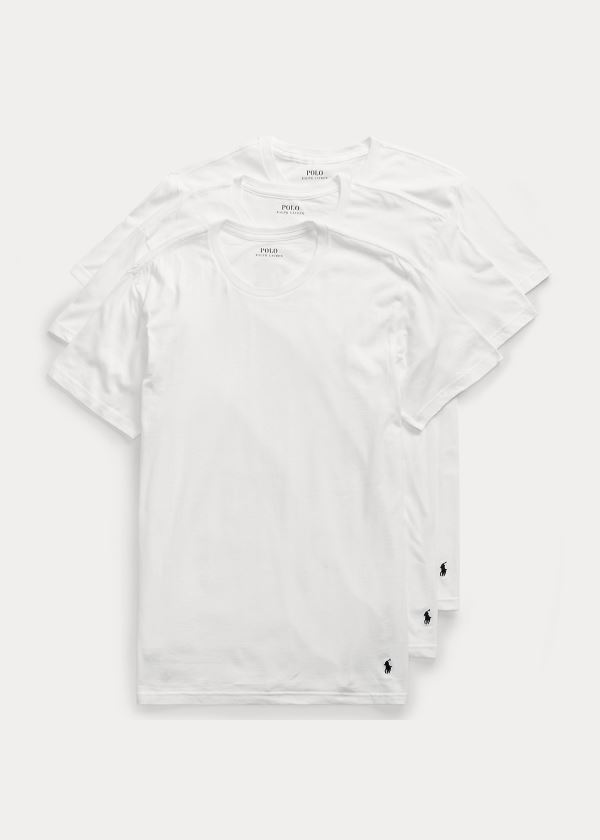 Ralph Lauren Classic Crewneck 3-Pack Bílé | 8yJ3skN7