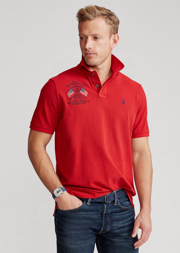 Ralph Lauren Classic Fit Americana Polo Červené Viacfarebný | GUqlN9aA