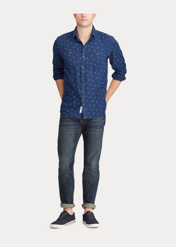 Ralph Lauren Classic Fit Anchor Workshirt Indigo | SIeSzdlK