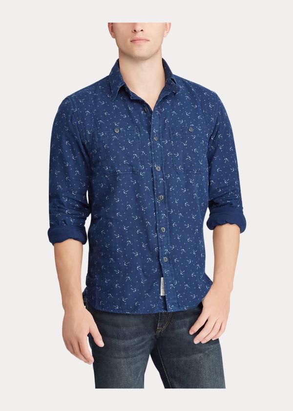 Ralph Lauren Classic Fit Anchor Workshirt Indigo | SIeSzdlK