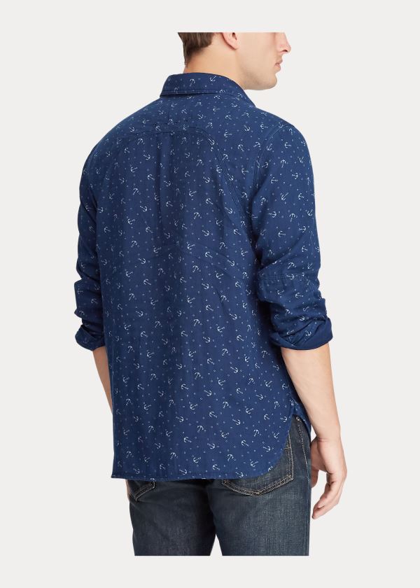 Ralph Lauren Classic Fit Anchor Workshirt Indigo | SIeSzdlK