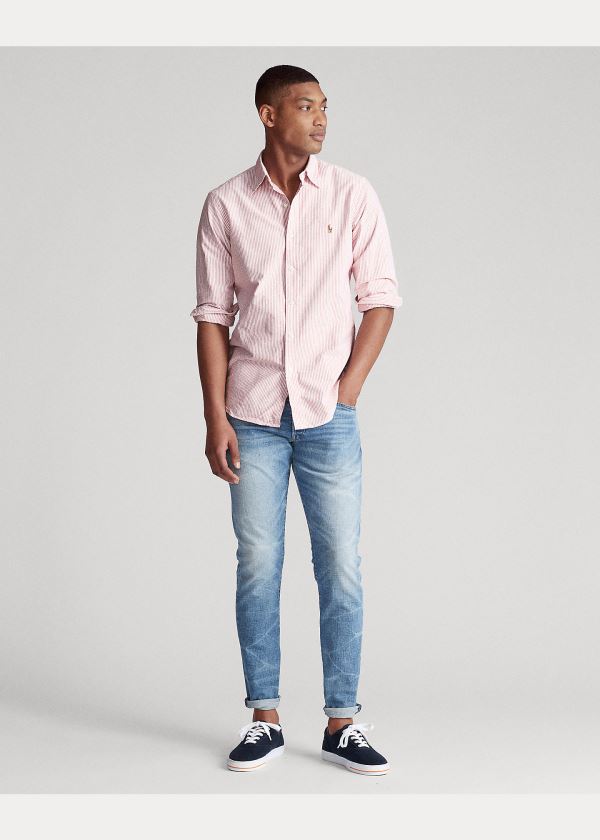 Ralph Lauren Classic Fit Bavlněné Shirt Vínové Bílé | CX8BGw6U