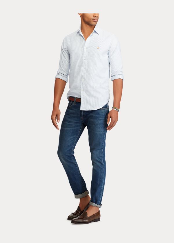 Ralph Lauren Classic Fit Bavlněné Shirt Blankyt Bílé | XJLYdwEL