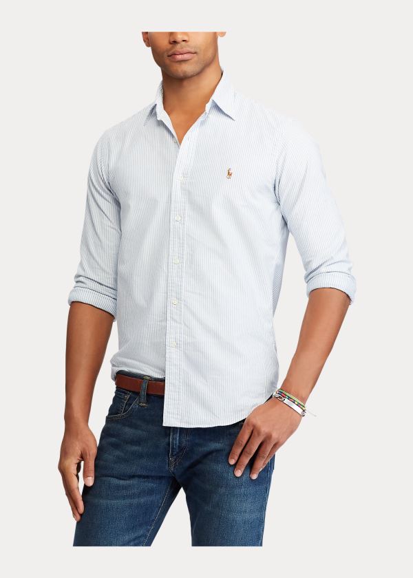 Ralph Lauren Classic Fit Bavlněné Shirt Blankyt Bílé | XJLYdwEL