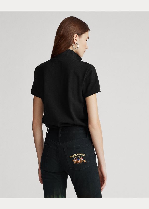 Ralph Lauren Classic Fit Beaded Polo Shirt Černé | pOChOefQ