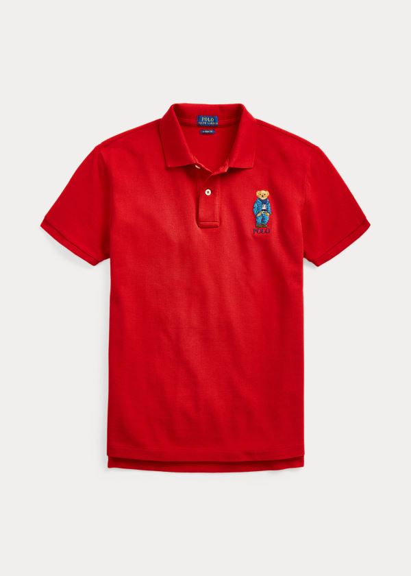 Ralph Lauren Classic Fit Bear Polo Shirt Červené | MiVLDmft