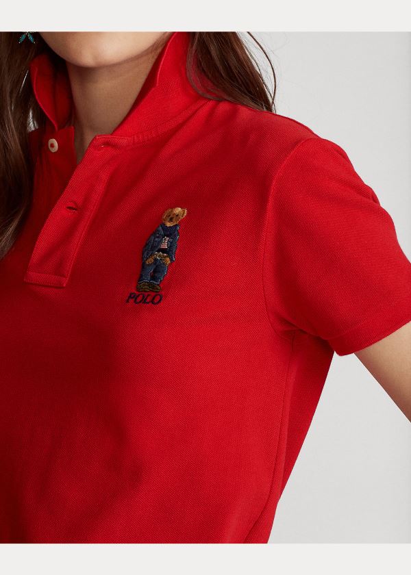 Ralph Lauren Classic Fit Bear Polo Shirt Červené | MiVLDmft