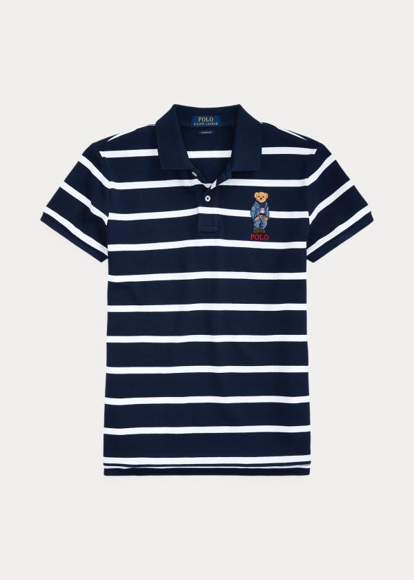 Ralph Lauren Classic Fit Bear Polo Shirt Tmavě Blankyt Bílé | NqG3TXwA