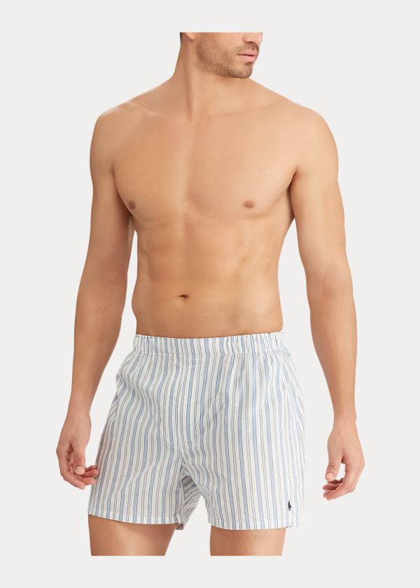 Ralph Lauren Classic Fit Boxerské 3-Pack Blankyt Bílé Proužek | gyQu0TqN