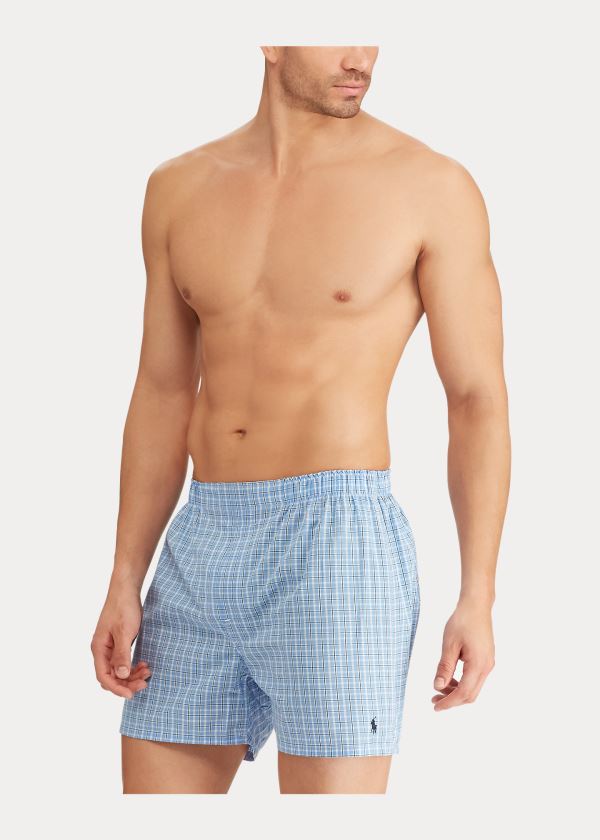 Ralph Lauren Classic Fit Boxerské 3-Pack Blankyt Bílé Proužek | gyQu0TqN