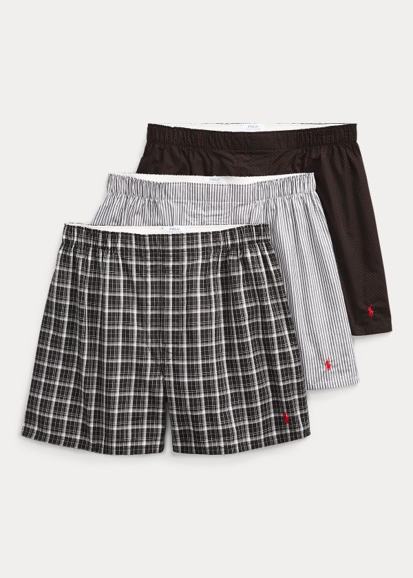 Ralph Lauren Classic Fit Boxerské 3-Pack Černé Viacfarebný | qs6lFMEG