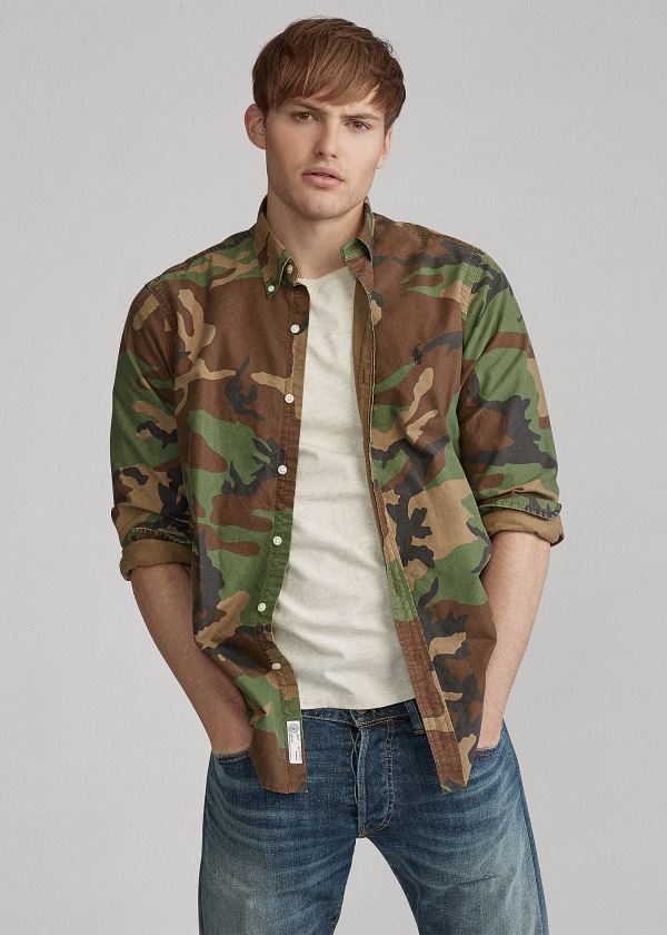 Button Down Shirts Ralph Lauren Nejlep i Ceny Panske Classic Fit Camo Oxford Shirt Viacfarebny