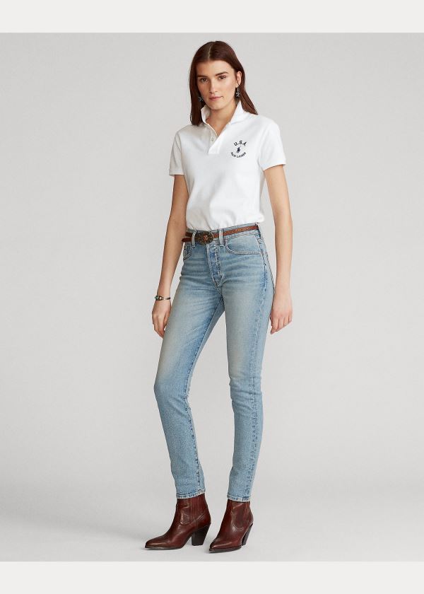 Ralph Lauren Classic Fit Flag Polo Shirt Bílé | nFuWl9Me