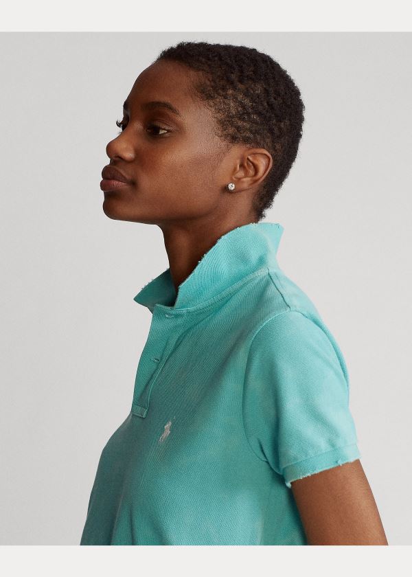 Ralph Lauren Classic Fit Frayed Polo Shirt Tyrkysové | fC5avefd