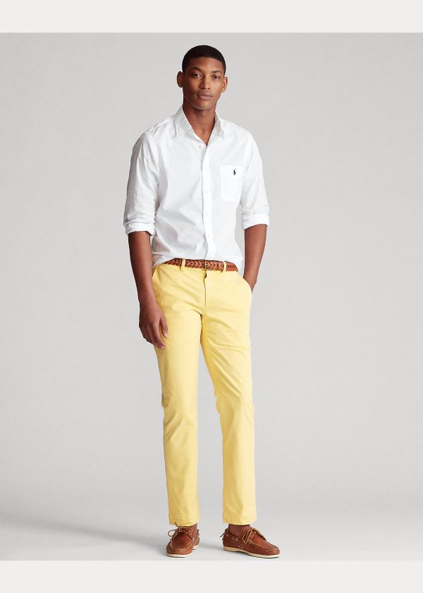 Ralph Lauren Classic Fit Garment-Dyed Shirt Bílé | gajSQbcn