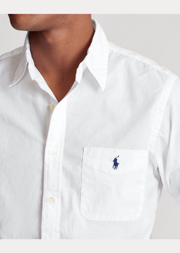 Ralph Lauren Classic Fit Garment-Dyed Shirt Bílé | gajSQbcn