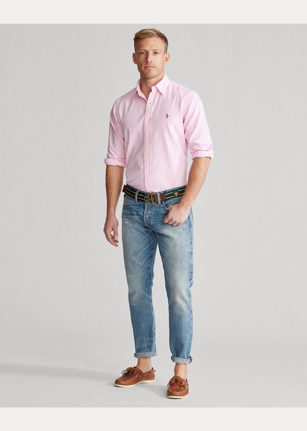 Ralph Lauren Classic Fit Gingham Shirt Růžové Bílé | UeI3RxPD
