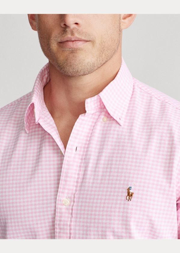 Ralph Lauren Classic Fit Gingham Shirt Růžové Bílé | UeI3RxPD