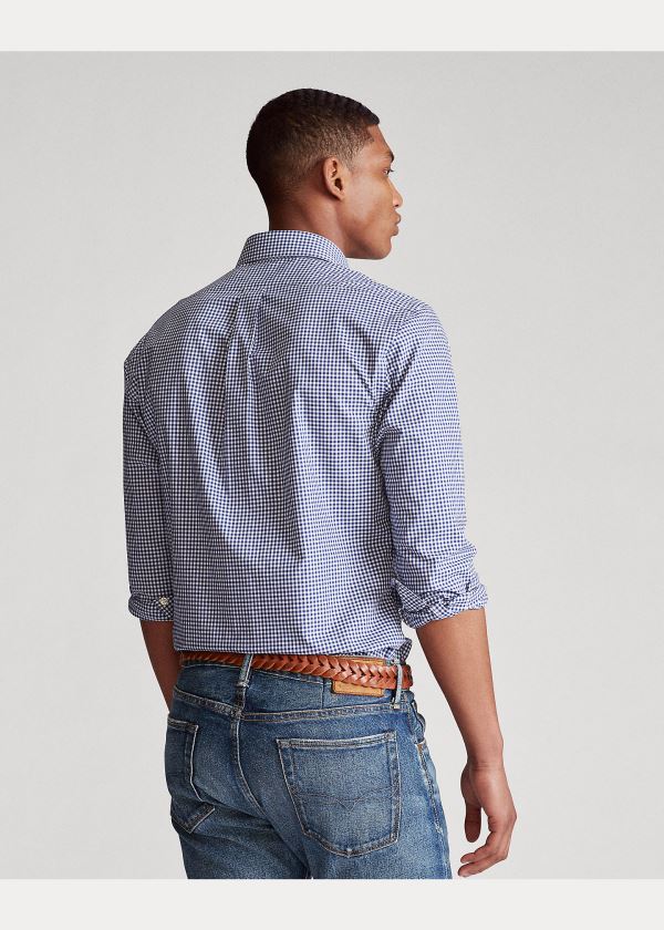 Ralph Lauren Classic Fit Gingham Shirt Tmavě Blankyt Bílé | FBgs65ts