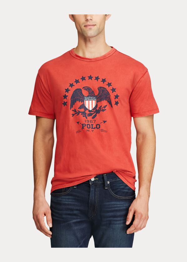 Ralph Lauren Classic Fit Graphic T-Shirt Oranžové | 4jcLFUnK