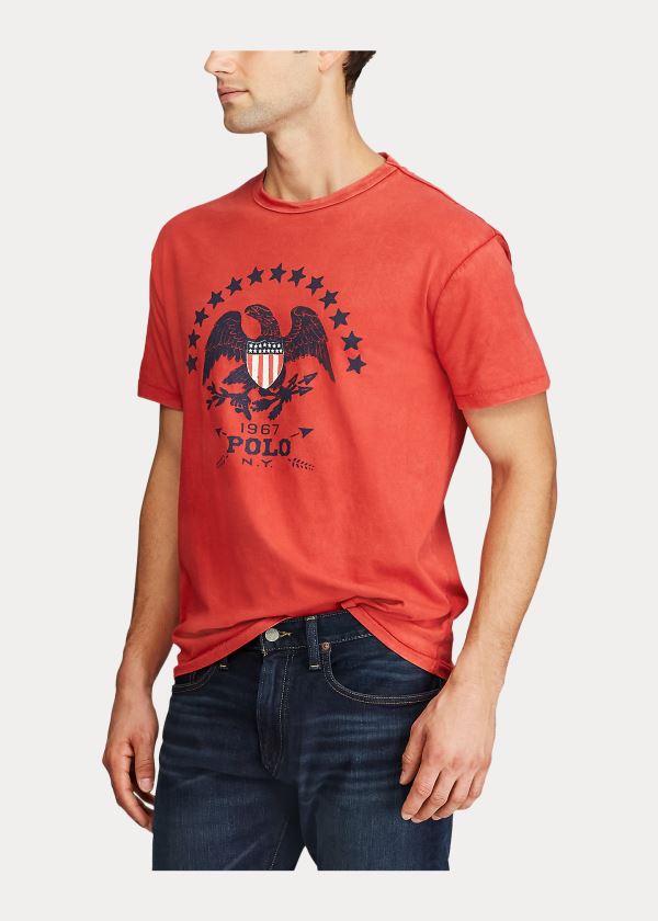 Ralph Lauren Classic Fit Graphic T-Shirt Oranžové | 4jcLFUnK