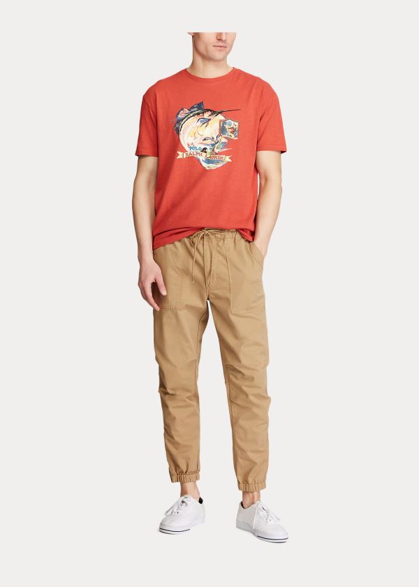 Ralph Lauren Classic Fit Graphic T-Shirt Červené | UEOeavxt