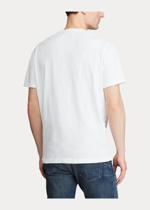 Ralph Lauren Classic Fit Graphic T-Shirt Bílé | gcQ4pIp4