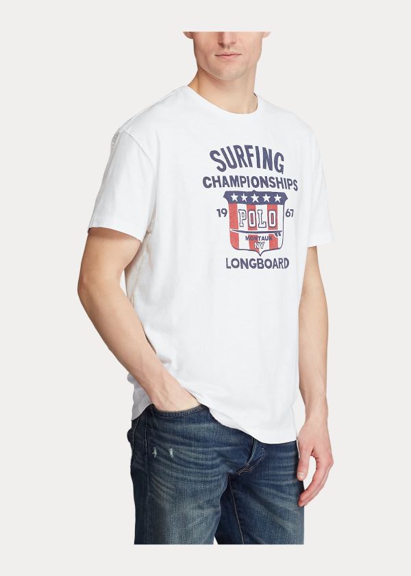 Ralph Lauren Classic Fit Graphic T-Shirt Bílé | gcQ4pIp4