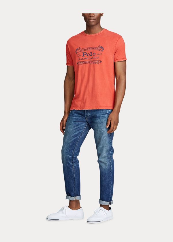 Ralph Lauren Classic Fit Graphic T-Shirt Oranžové | mf7IGaQF