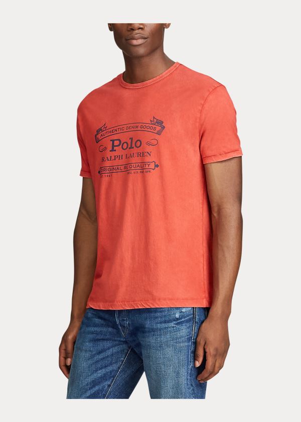 Ralph Lauren Classic Fit Graphic T-Shirt Oranžové | mf7IGaQF