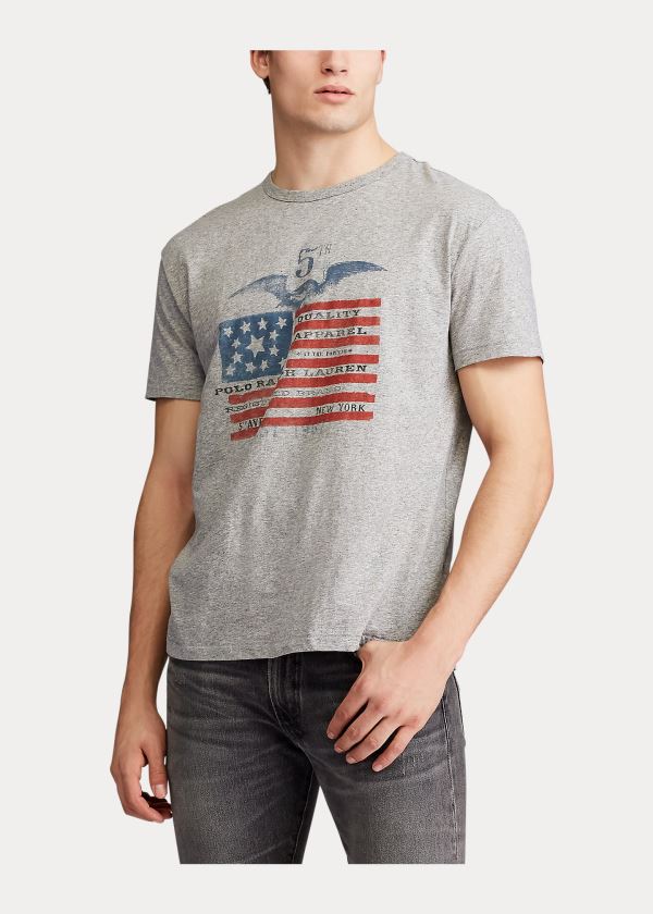 Ralph Lauren Classic Fit Graphic T-Shirt Šedé | pZ6cdSGb