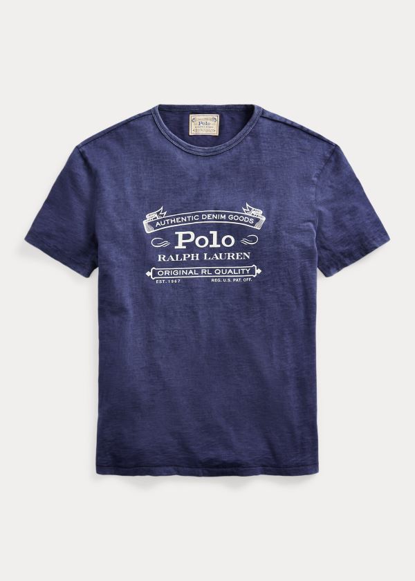 Ralph Lauren Classic Fit Graphic T-Shirt Tmavě Blankyt | rRggwzZW