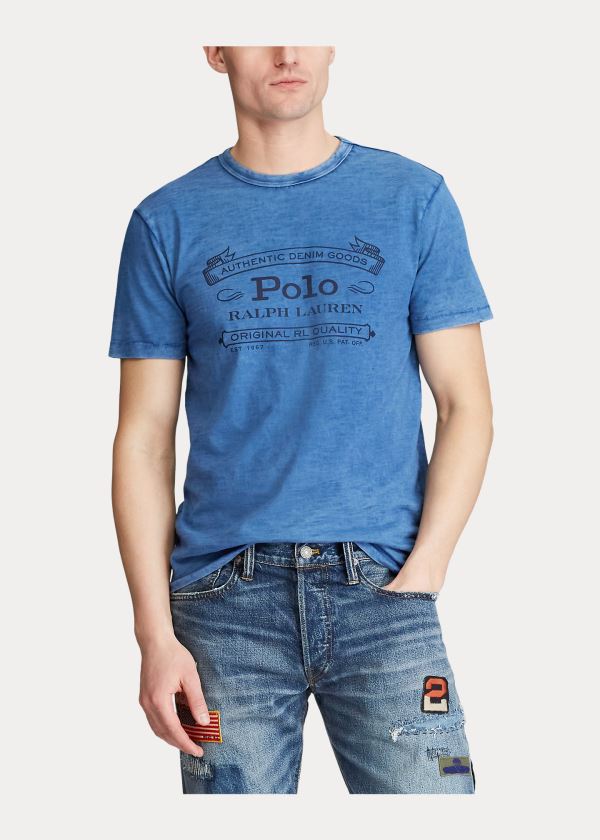 Ralph Lauren Classic Fit Graphic T-Shirt Královská Modrá Blankyt | uL8xsLLA