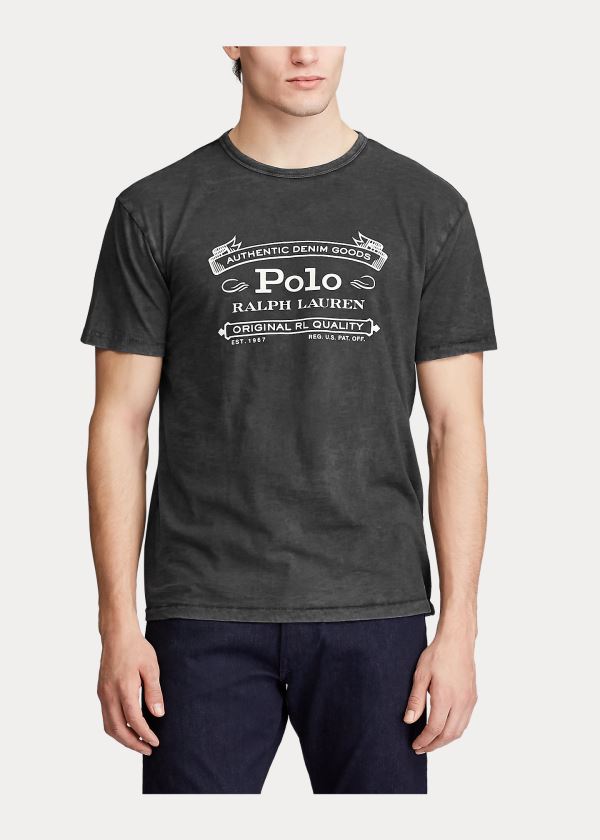 Ralph Lauren Classic Fit Graphic T-Shirt Černé | uWpBmOS8