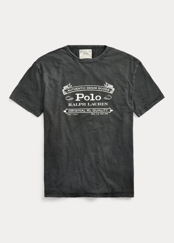 Ralph Lauren Classic Fit Graphic T-Shirt Černé | uWpBmOS8