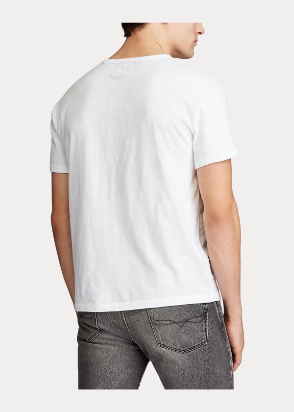 Ralph Lauren Classic Fit Graphic T-Shirt Bílé | z7fzbLv8