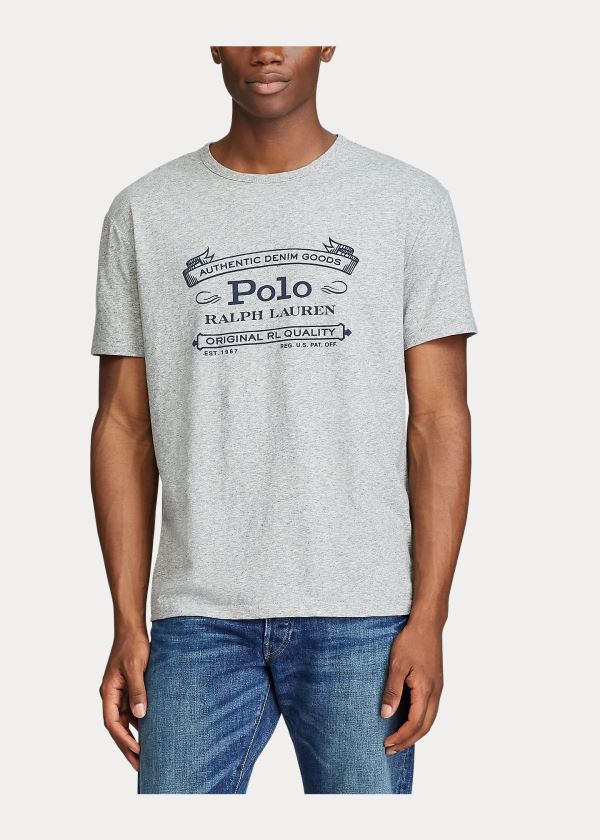 Ralph Lauren Classic Fit Graphic T-Shirt Šedé | znvvhus1