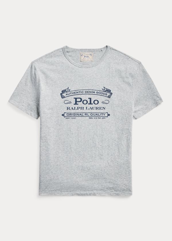 Ralph Lauren Classic Fit Graphic T-Shirt Šedé | znvvhus1