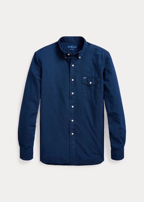 Ralph Lauren Classic Fit Indigo Dot Shirt Indigo | idIcSZca