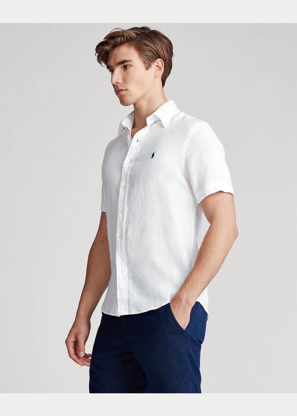 Ralph Lauren Classic Fit Linen Shirt Bílé | QPgqgyGp