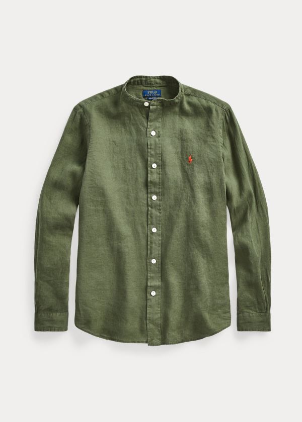Ralph Lauren Classic Fit Linen Shirt Olivy Zelené | zLXWlIQT