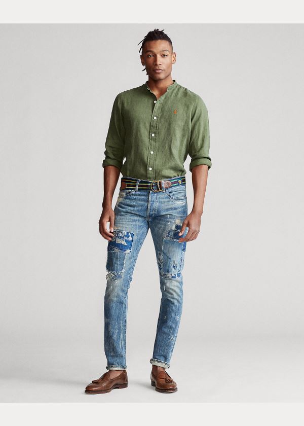 Ralph Lauren Classic Fit Linen Shirt Olivy Zelené | zLXWlIQT